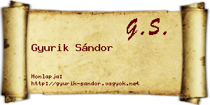Gyurik Sándor névjegykártya