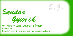 sandor gyurik business card